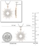 Round White Diamond, Hollow Center Sun Rays Slider Pendant Necklace with 18 Inch Silver Chain for Women 1/4 CT (0.28 ctw, Color I-J, Clarity I2-I3), 10K Rose Gold