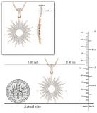 Round White Diamond, Hollow Center Sun Rays Slider Pendant Necklace with 18 Inch Gold Chain for Women 1/4 CT (0.28 ctw, Color I-J, Clarity I1-I2), 14K Rose Gold