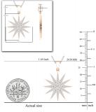 Round White Diamond Contemporary Double Starburst Pendant Necklace with 18 Inch Gold Chain for Women (0.45 ctw, Color I-J, Clarity I1-I2) | 18K Rose Gold