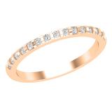 Round White Diamond Single Row Stackable Wedding Band for Her (0.22 ctw, Color I-J, Clarity I2-I3), 10K Rose Gold