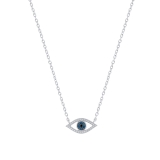 Round Multi Diamond Evil Eye Pendant for Women | (0.16 ctw Color I-J Clarity I2-I3) 925 Sterling Silver