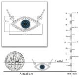 Round Multi Diamond Evil Eye Pendant for Women | (0.16 ctw Color I-J Clarity I1-I2) 14K White Gold