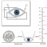 Round Multi Diamond Evil Eye Pendant for Women | (0.16 ctw Color I-J Clarity I1-I2) 14K White Gold