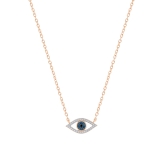 Round Multi Diamond Evil Eye Pendant for Women | (0.16 ctw Color I-J Clarity I1-I2) 18K Rose Gold