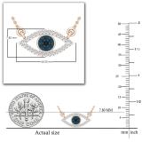 Round Multi Diamond Evil Eye Pendant for Women | (0.16 ctw Color I-J Clarity I1-I2) 18K Rose Gold
