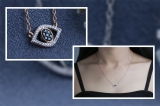 Round Multi Diamond Evil Eye Pendant for Women | (0.16 ctw Color I-J Clarity I1-I2) 18K Rose Gold