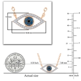 Round Multi Diamond Evil Eye Pendant for Women | (0.16 ctw Color I-J Clarity I1-I2) 18K Rose Gold