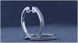 Round White Diamond Huggies Hoop Earrings for Her (0.44 ctw Color I-J Clarity I1-I2) | 10K White Gold