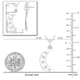 Round White Diamond Five Stone Dainty Half Crescent Moon  Pendant for Her (0.15 ctw, Color I-J, Clarity I1-I2) | 14K White Gold