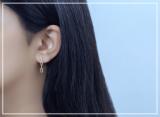 Minimalist Paperclip Link Chain Dangle Drop Stud Earrings for Women in 10K White Gold in Screw Back