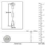 Minimalist Paperclip Link Chain Dangle Drop Stud Earrings for Women in 10K White Gold in Screw Back