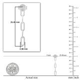 Minimalist Paperclip Link Chain Dangle Drop Stud Earrings for Women in 925 Sterling Silver in Push Back