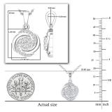 Round White Diamond Twisted & Swirl Circle Pendant for her (0.29 ctw Color I-J Clarity I1-I2) | 14K White Gold