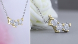Round White Diamond Three Stone Past Present Future Chevron Style Pendant for Women (0.53 ctw Color I-J Clarity I1-I2) | 18K Yellow Gold
