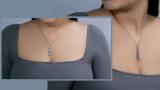 Round White Cubic Zirconia 3 Stone Graduated Swirl Pendant for Women with 18 Inch Silver Chain (5.70 ctw, Color White, Clarity Clean), 925 Sterling Silver