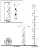 Round White Cubic Zirconia 3 Stone Graduated Swirl Pendant for Women with 18 Inch Silver Chain (5.70 ctw, Color White, Clarity Clean), 925 Sterling Silver