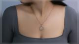 Round White Diamond Criss Cross Swirl Circle Pendant for Women with 18 Inch Silver Chain (0.16 ctw, Color I-J, Clarity I1-I2) in 18K Yellow Gold