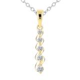 Round White Diamond Intertwist 5 Stone Pendant for Women ( 0.20 ctw, Color I-J, Clarity I1-I2 ) | 14K Yellow Gold