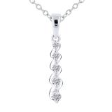 Round White Diamond Intertwist 5 Stone Pendant for Women ( 0.20 ctw, Color I-J, Clarity I2-I3 ) | 925 Sterling Silver
