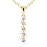 Round White Diamond Intertwist 5 Stone Pendant for Women ( 0.20 ctw, Color I-J, Clarity I1-I2 ) | 14K Yellow Gold