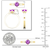6.5mm Round Amethyst Comfort Fit Solitaire Engagement Ring for Her 925 Sterling Silver