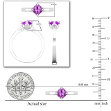6mm Round Amethyst Comfort Fit Solitaire Engagement Ring for Her 925 Sterling Silver