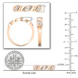 Round White Diamond Alternative Floral Leaf Style Wedding Band Ring for Women ( 0.09 ctw, Color I-J, Clarity I1-I2) | 18K Rose Gold
