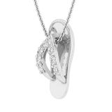 Round White Diamond Slipper Flip Flop Sandal Pendant Necklace for Women 1/6 CT (0.16 ctw, Color I-J, Clarity I2-I3), 925 Sterling Silver