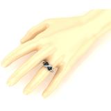 0.20 Carat (ctw) Round Blue and White Diamond Metal Beaded Infinity Double Heart Ring for Women in 925 Sterling Silver