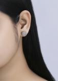Round White Diamond Illusion Set Cluster Screwback Stud Earrings for Women (0.17 ctw Color I-J Clarity I2-I3) 925 Sterling Silver
