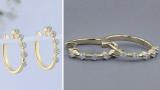 Round White Diamond 5 Stone Style Hinged Huggie Hoop Earrings for Women (0.27 ctw I-J Color I2-I3 Clarity) 10K Yellow Gold