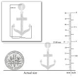 Round White Diamond Hanging Anchor Pushback Dangle Drop Earrings for Women (0.22 ctw, Color I-J, Clarity I2-I3) in 925 Sterling Silver