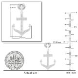 Round White Diamond Hanging Anchor Screwback Dangle Drop Earrings for Women (0.22 ctw, Color I-J, Clarity I2-I3) in 925 Sterling Silver