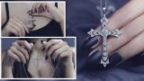 Round White Diamond Holy Latin Cross Pendant for Women (0.26 ctw Color I-J Clarity I2-I3) in 10K White Gold