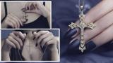 Round White Diamond Holy Latin Cross Pendant for Her (0.26 ctw Color I-J Clarity I1-I2) in 14K Yellow Gold