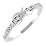 Round White Diamond Forever Promise Infinity Wedding Band for Women ( 0.12 ctw Color I-J Clarity I2-I3) in 10K White Gold
