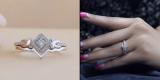 Princess and Round Diamond Halo Bridal Wedding Ring Set 1/4 CT (0.25 ctw in Color I-J in Clarity I2-I3) in 10K White Gold