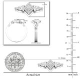 Princess and Round Diamond Halo Bridal Wedding Ring Set 1/4 CT (0.25 ctw in Color I-J in Clarity I2-I3) in 10K White Gold