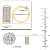 Round White Diamond Four Lines Fashion Hoop Earrings for Unisex (0.25 ctw Color I-J Clarity I1-I2) 18K Yellow Gold