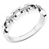 Round White Diamond Accented Inamorata Chain Link Style Ring for Women (Color I-J Clarity I2-I3) in 925 Sterling Silver