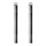 1.85 Carat (ctw) Round Black & White Diamond Halfway Double Row Inside Out Hinged Huggie Hoop Earrings for Women in 14K White Gold