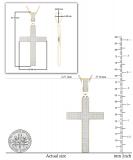 Round White Diamond Iced Out Slider Holy Cross Pendant with 18 Inch Gold Chain for Men 3/4 CT (0.77 ctw, Color I-J, Clarity I1-I2) in 18K Yellow Gold