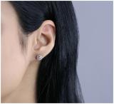 Round White Diamond Swirl Center with Filigree Grooved Sides Stud Earrings for Her (0.26 ctw, Color I-J, Clarity I2-I3) in 925 Sterling Silver
