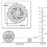 Round White Diamond Swirl Center with Filigree Grooved Sides Stud Earrings for Her (0.26 ctw, Color I-J, Clarity I2-I3) in 925 Sterling Silver