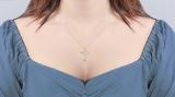 Round & Baguette White Diamond Intertwined Infinity Cross Pendant for Women with 18 Inch Silver Chain (0.26 ctw, Color I-J, Clarity I1-I2) in 14K Yellow Gold