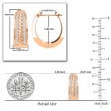 Round Set in Two Rows White Diamond in Between Rope Huggie Hoop Earrings for Women (0.30 ctw Color I-J Clarity I2-I3) in 14K Rose Gold
