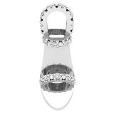 Round White Diamond and Metal Diamond High Heel Sandal Pendant with 18 inch Gold Chain for Women 1/8 CT (0.14 ctw, Color I-J, Clarity I1-I2) in 14K White Gold