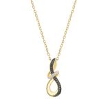 0.20 Carat (ctw) Round Black & White Diamond Abstract Infinity Twist Pendant for Women 1/5 CT in 10K Yellow Gold