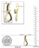 0.20 Carat (ctw) Round Black & White Diamond Abstract Infinity Twist Pendant for Women 1/5 CT in 10K Yellow Gold