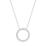 Round White Diamond Open Eternity Circle of Life Circle Pendant Necklace for Women 1/10 CT (0.11 ctw, Color I-J, Clarity I2-I3) in 10K White Gold